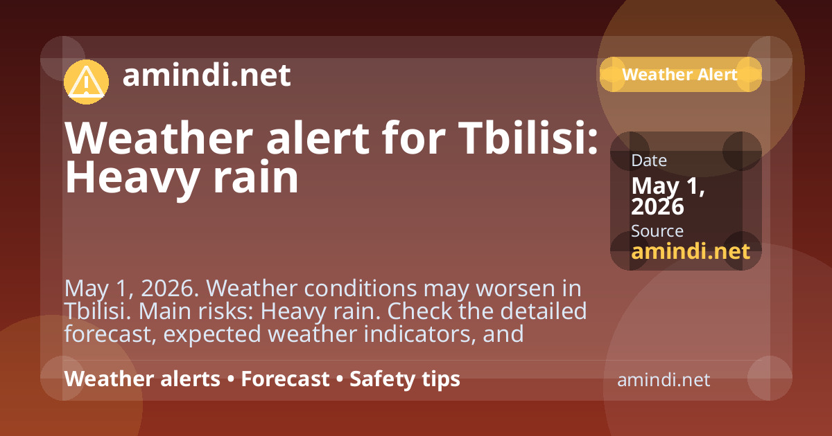 Weather alert for Tbilisi: Heavy rain