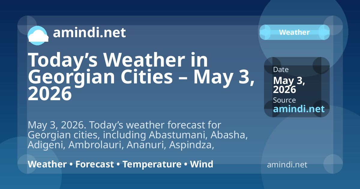 Today’s Weather in Georgian Cities – May 3, 2026