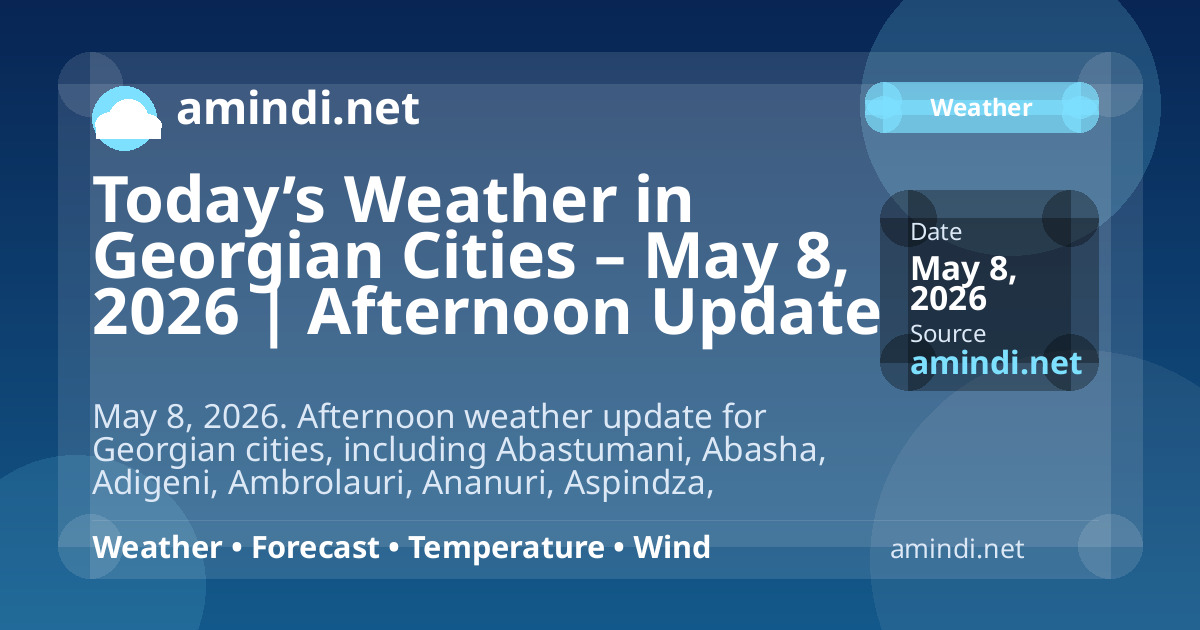 Today’s Weather in Georgian Cities – May 8, 2026 | Afternoon Update