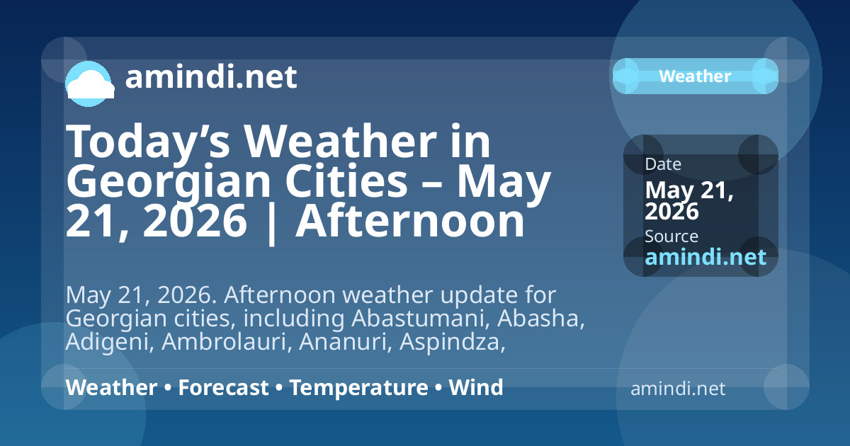Today’s Weather in Georgian Cities – May 21, 2026 | Afternoon Update