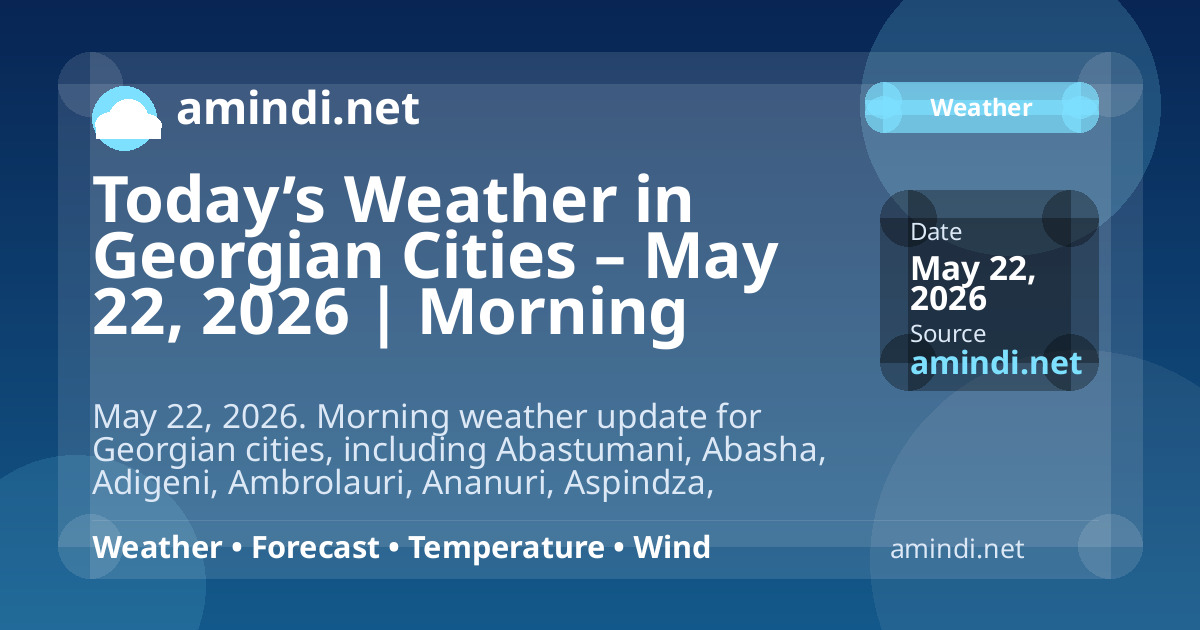 Today’s Weather in Georgian Cities – May 22, 2026 | Morning Update