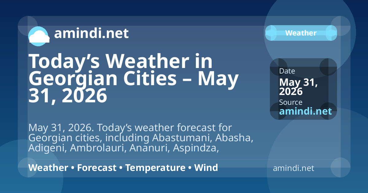 Today’s Weather in Georgian Cities – May 31, 2026