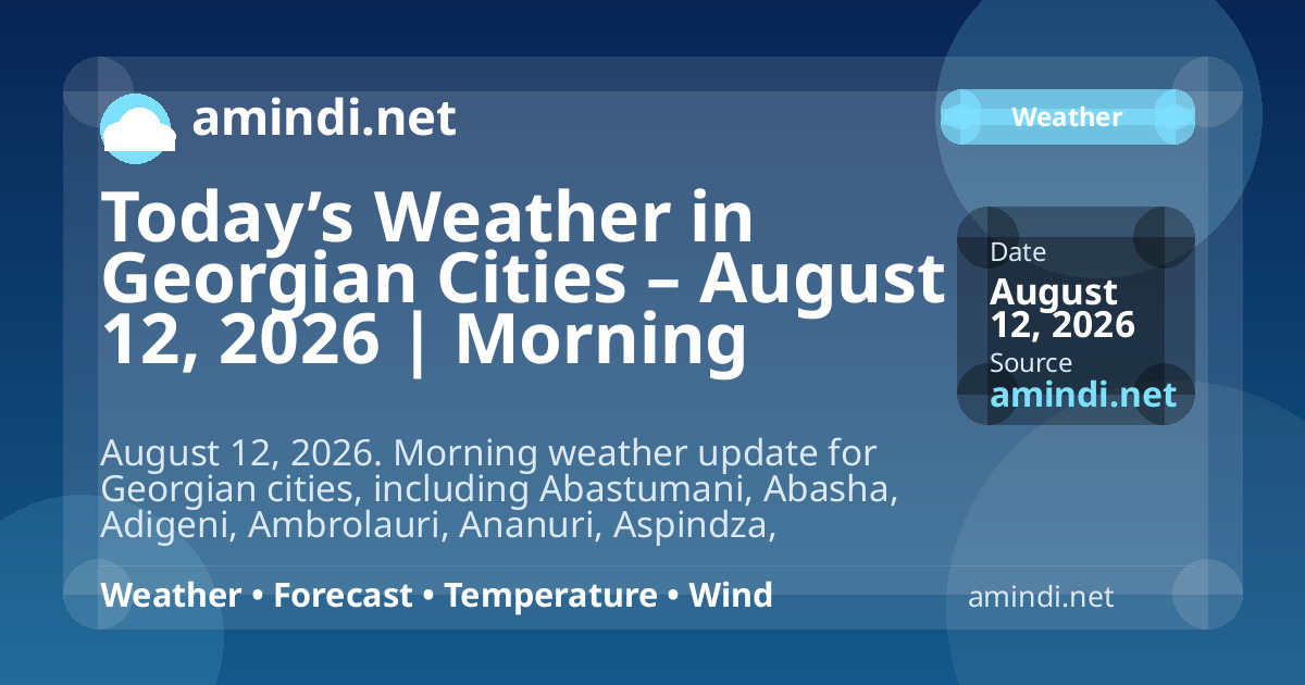 Today’s Weather in Georgian Cities – August 12, 2026