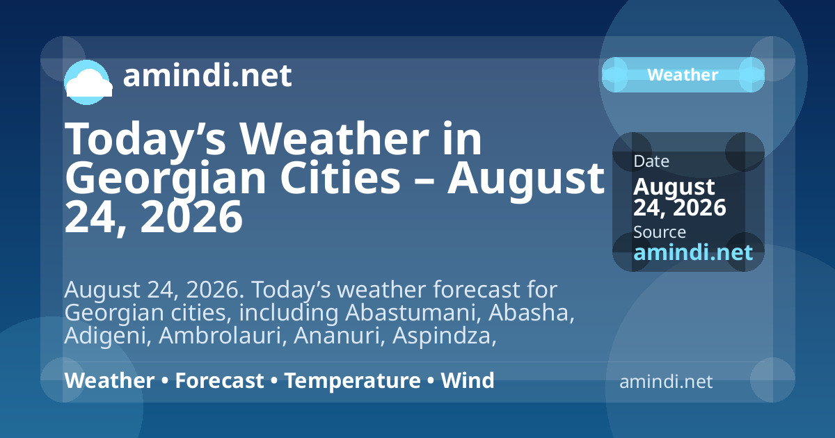 Today’s Weather in Georgian Cities – August 24, 2026