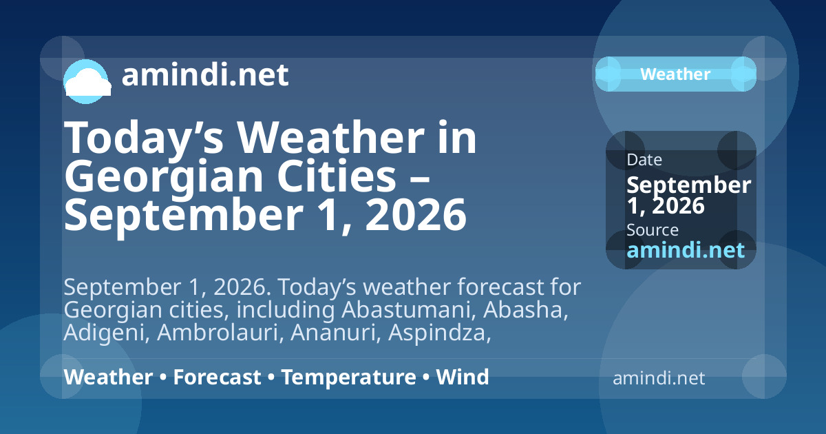 Today’s Weather in Georgian Cities – September 1, 2026