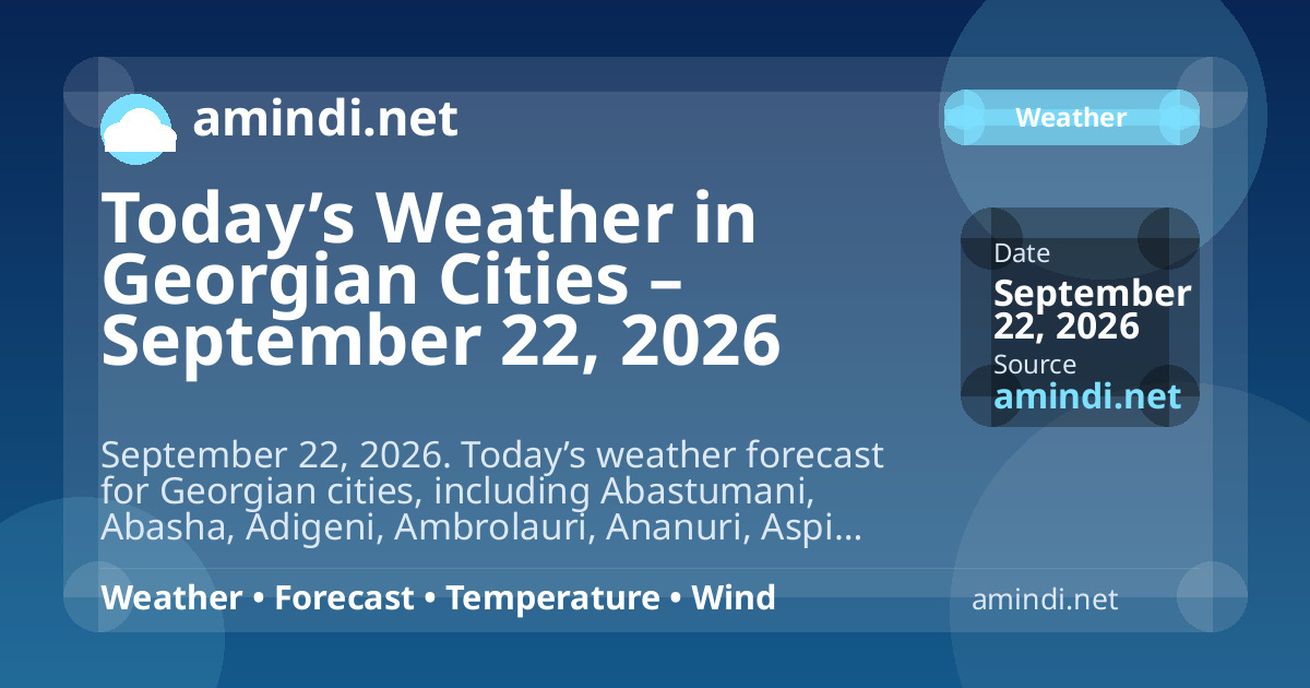 Today’s Weather in Georgian Cities – September 22, 2026