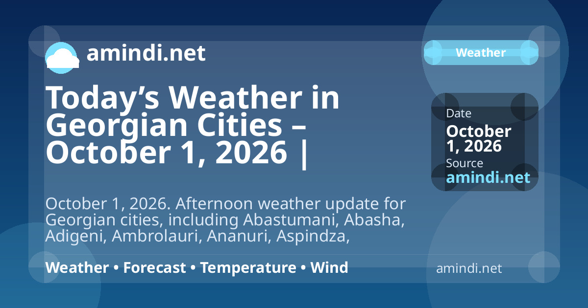 Today’s Weather in Georgian Cities – October 1, 2026 | Afternoon Update
