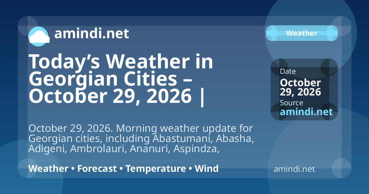 Today’s Weather in Georgian Cities – October 29, 2026 | Morning Update